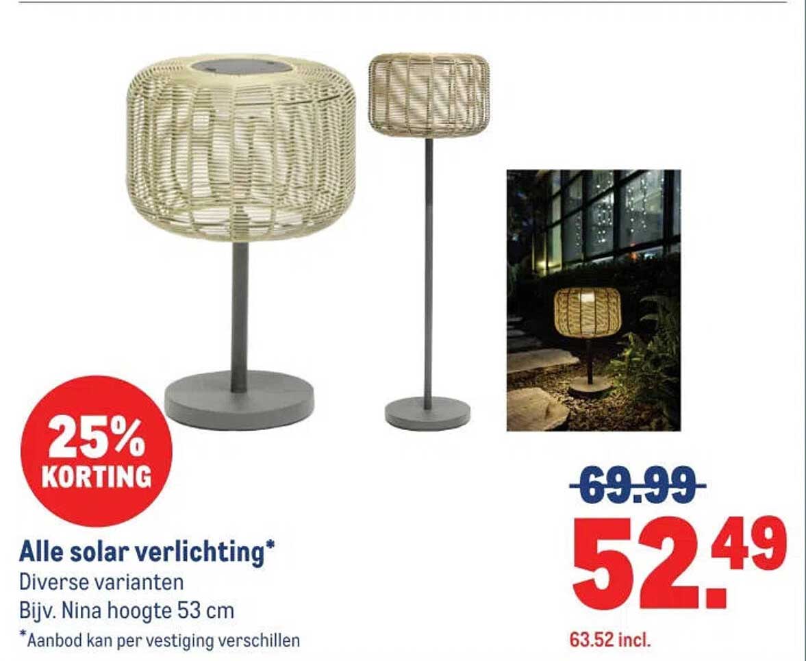 Alle solar verlichting* 25% korting