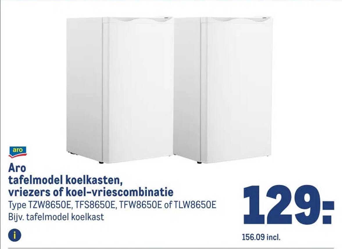 Aro tafelmodel koelkasten, vriezers of koel-vriescombinatie