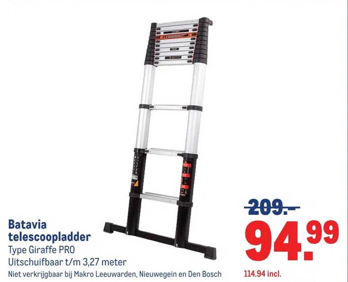 Batavia telescopladder Type Giraffe PRO Uitschuifbaar t/m 3,27 meter