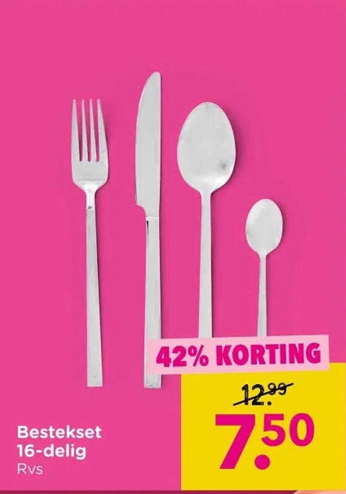 Bestekset 16-delig Rvs 42% KORTING