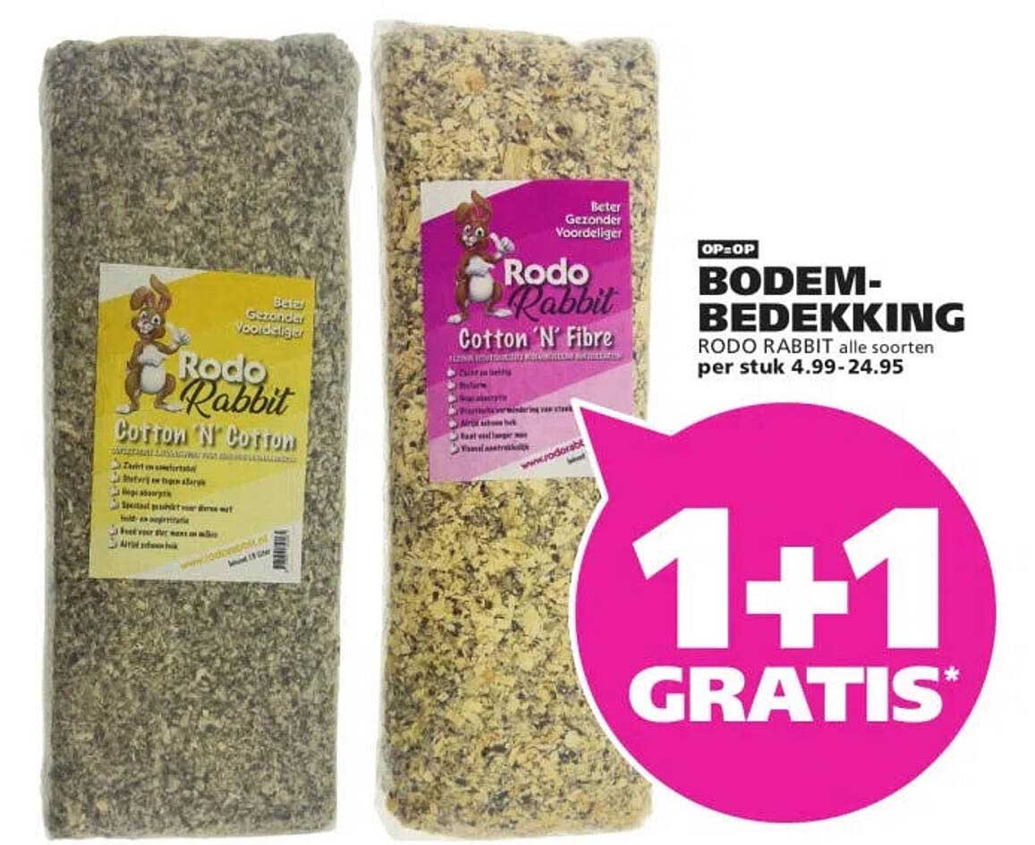 BODEM-BEDEKKING RODO RABBIT alle soorten 1+1 GRATIS