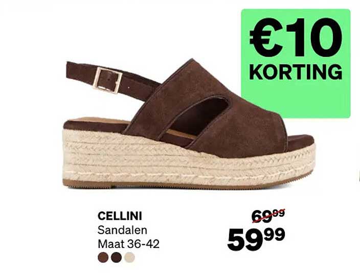 CELLINI Sandalen Maat 36-42 €10 KORTING