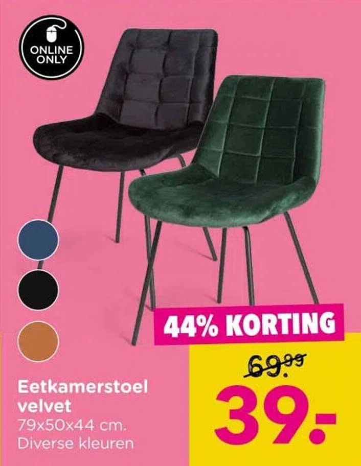 Eetkamerstoel velvet 44% KORTING
