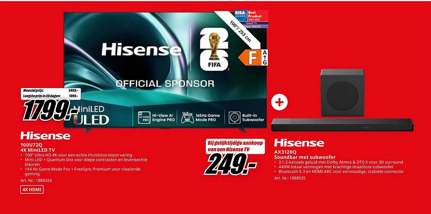 Hisense 100U7Q 4K MiniLED TV