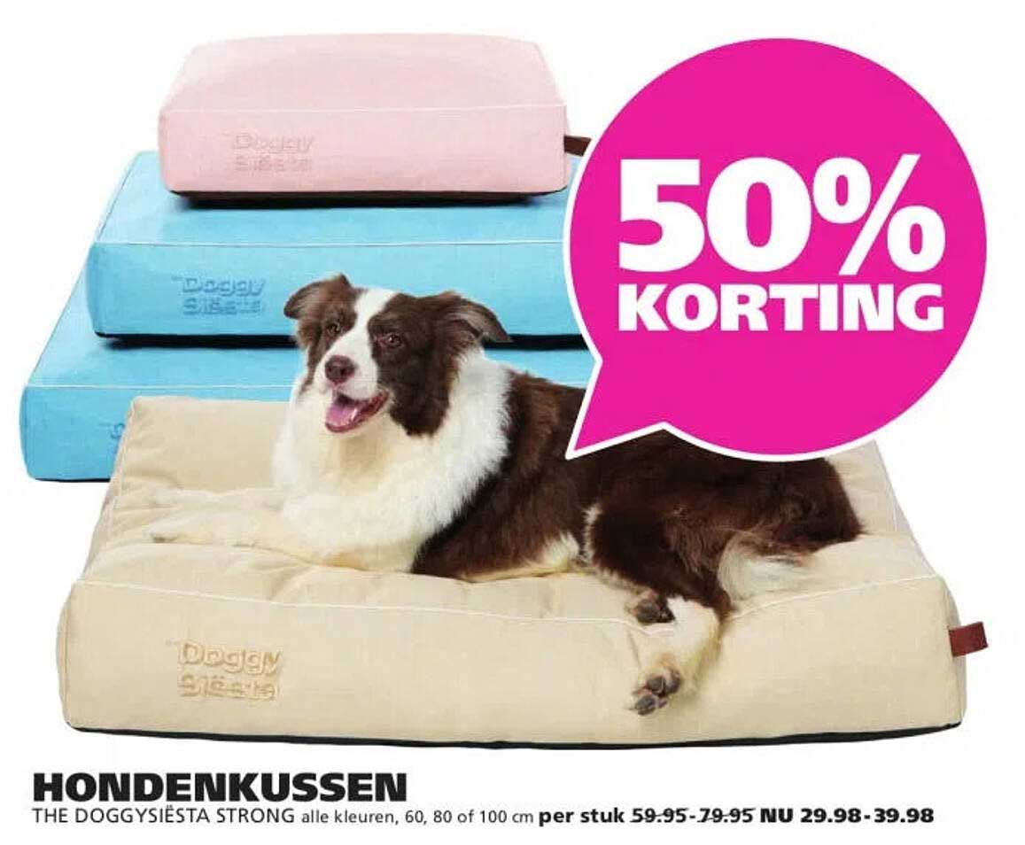 HONDENKUSSEN THE DOGGYSIESTA STRONG alle kleuren, 60, 80 of 100 cm per stuk 50% KORTING