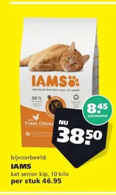 IAMS kat senior kip, 10 kilo per stuk