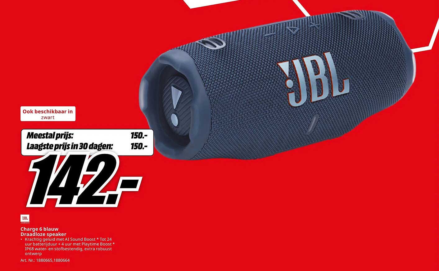 JBL Charge 6 blauw Draadloze speaker