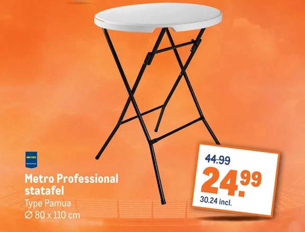 Metro Professional statafel Type Pamua Ø 80 x 110 cm
