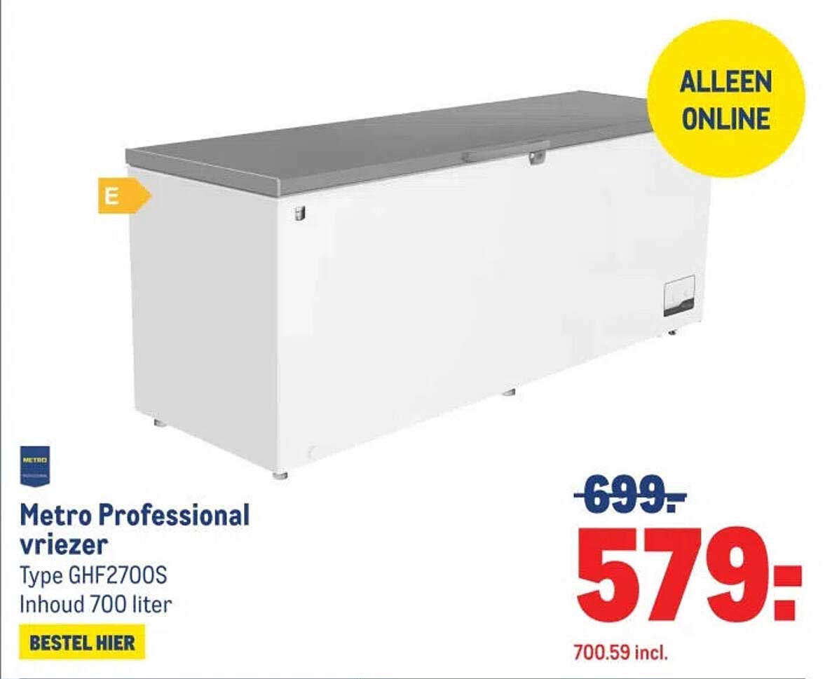 Metro Professional vriezer Type GHF2700S Inhoud 700 liter