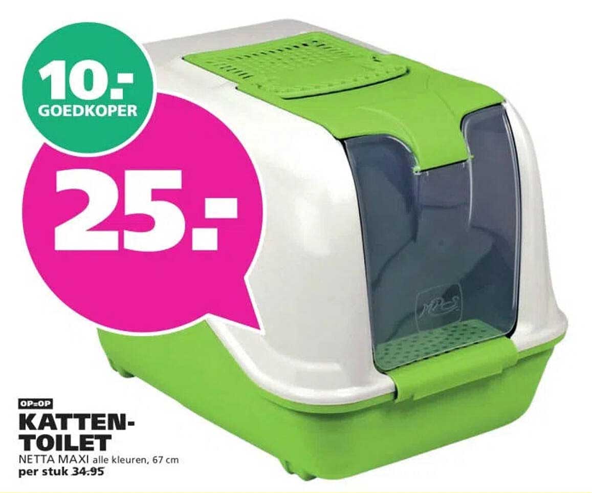 OP=OP KATTEN-TOILET NETTA MAXI alle kleuren, 67 cm