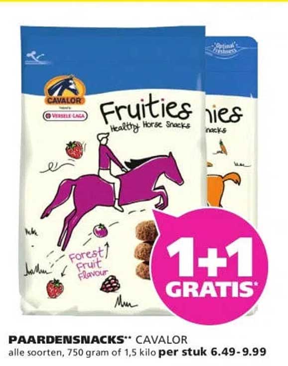 PAARDENSNACKS** CAVALOR alle soorten, 750 gram of 1,5 kilo 1+1 GRATIS*