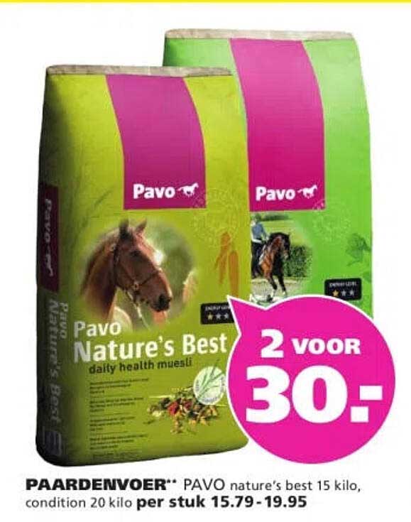 PAARDENVOER** PAVO nature's best 15 kilo, condition 20 kilo per stuk