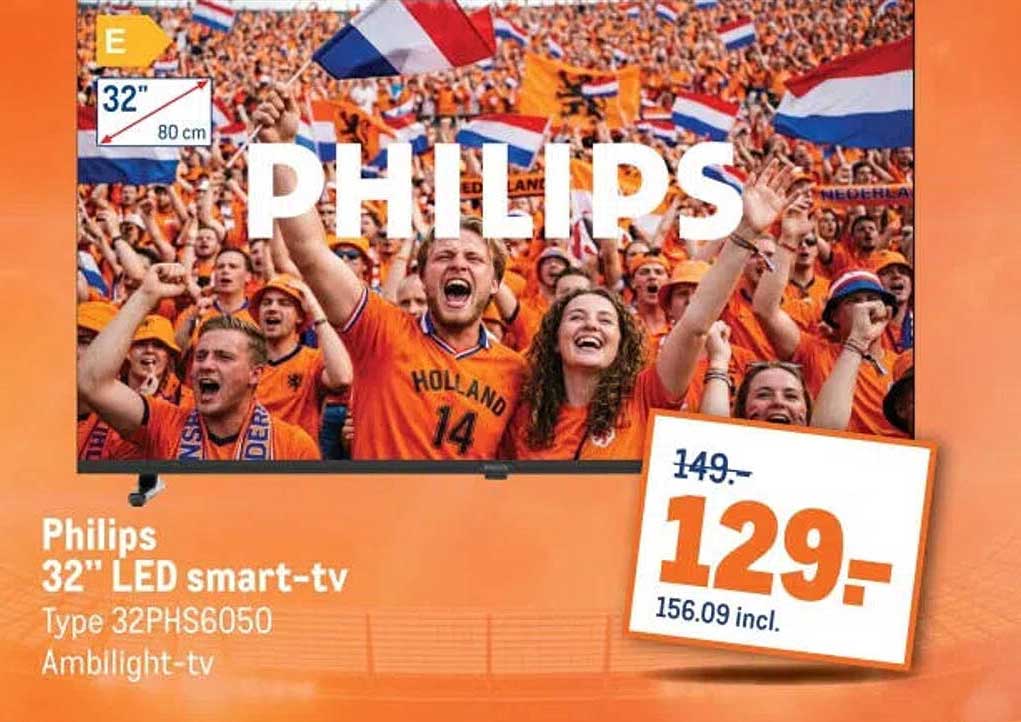 Philips 32" LED smart-tv Type 32PHS6050 Ambilight-tv