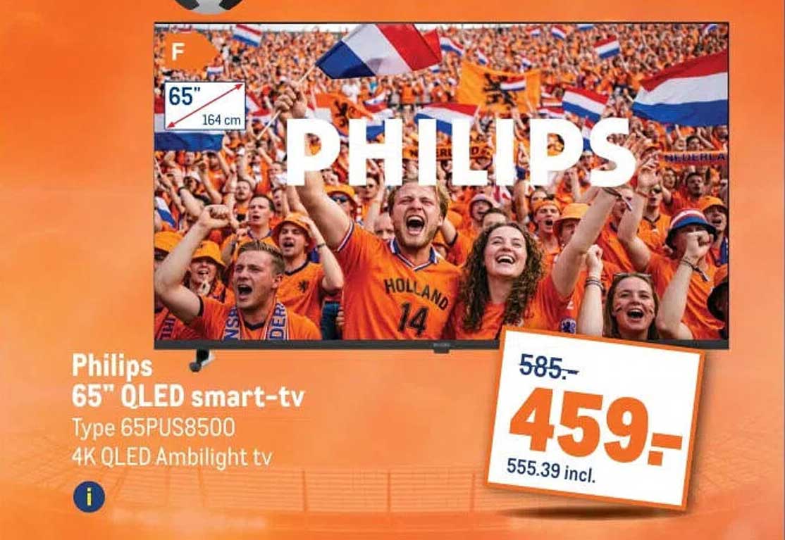 Philips 65" OLED smart-tv Type 65PUS8500 4K QLED Ambilight tv