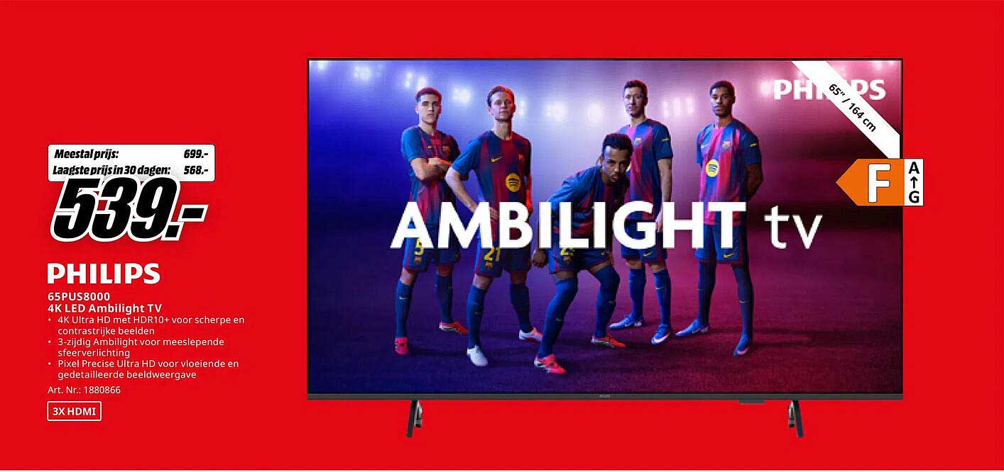 PHILIPS 65PUS8000 4K LED Ambilight TV