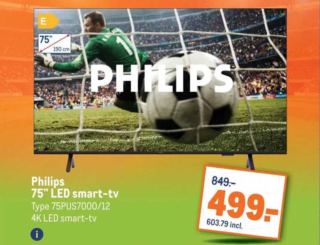 Philips 75" LED smart-tv Type 75PUS7000/12 4K LED smart-tv