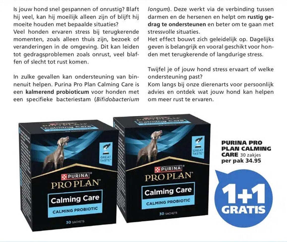 Purina Pro Plan Calming Care 30 zakjes per pak 1+1 gratis