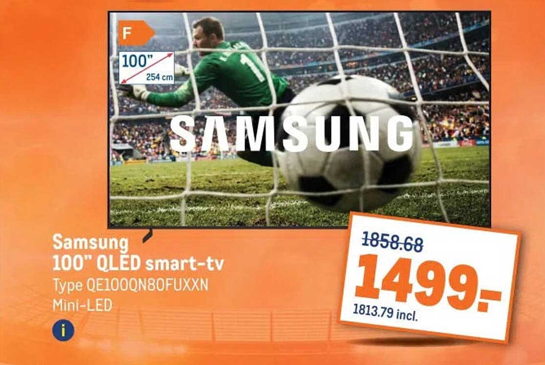 Samsung 100" QLED smart-tv Type QE100QN80FUXXN Mini-LED