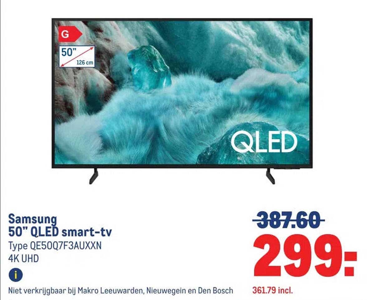 Samsung 50" QLED smart-tv Type QE5007F3AUXXN 4K UHD