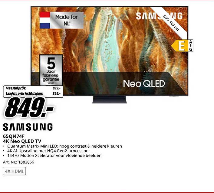 SAMSUNG 65QN74F 4K Neo QLED TV