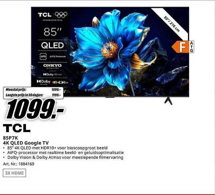 TCL 85P7K 4K QLED Google TV