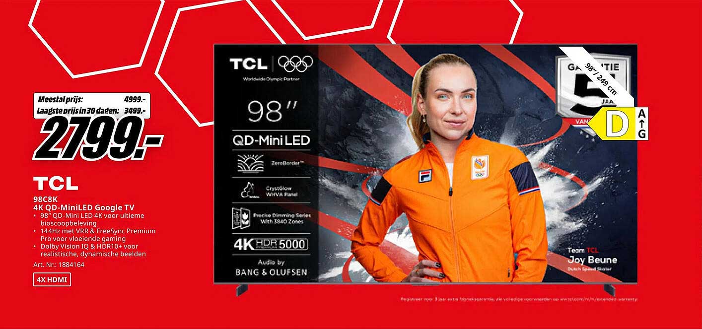 TCL 98C8K 4K QD-MiniLED Google TV 98" - 4X HDMI