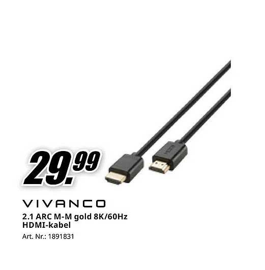 VIVANCO 2.1 ARC M-M gold 8K/60Hz HDMI-kabel