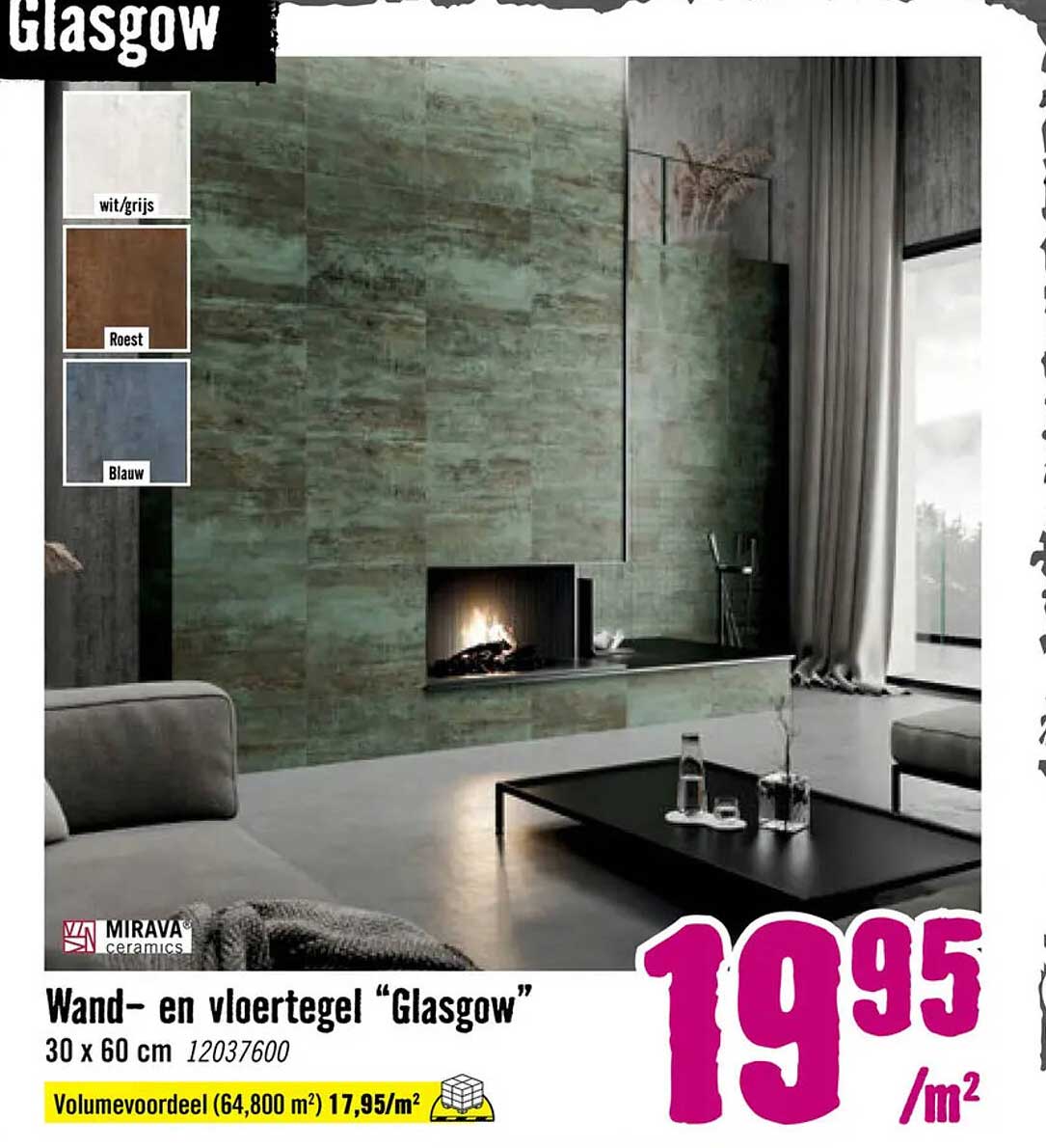 Wand- en vloertegel “Glasgow”