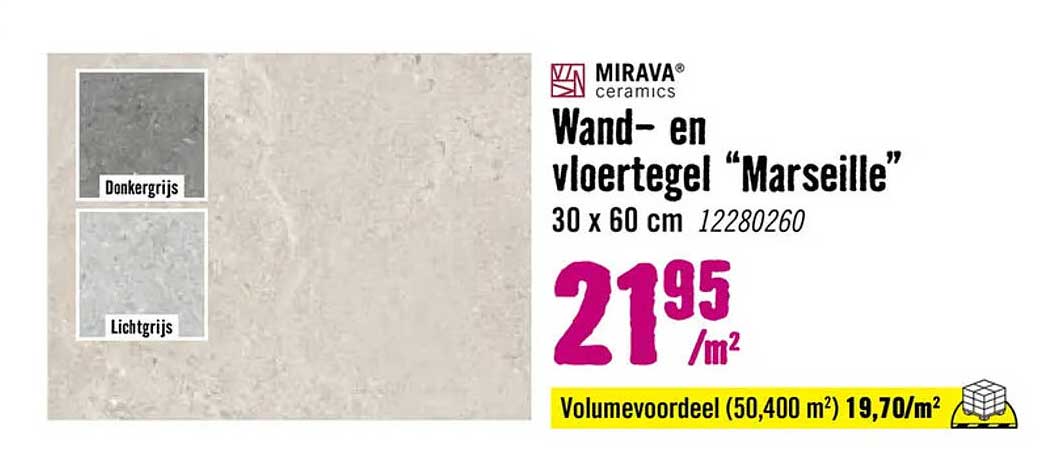 Wand- en vloertegel “Marseille” 30 x 60 cm 12280260
