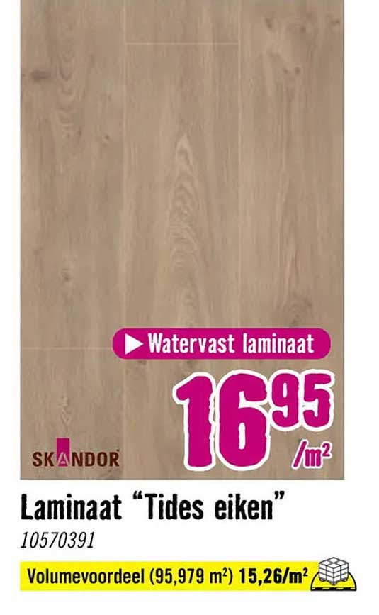 Watervast laminaat Laminaat “Tides eiken” Volumevoordeel (95,979 m²)