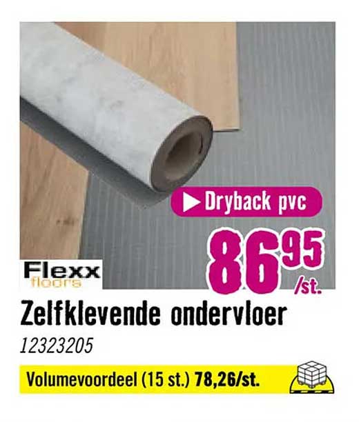 Zelfklevende ondervloer Dryback pvc