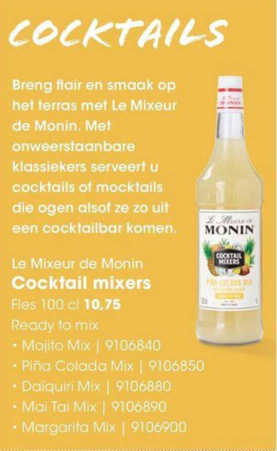 Le Mixeur de Monin Cocktail mixers