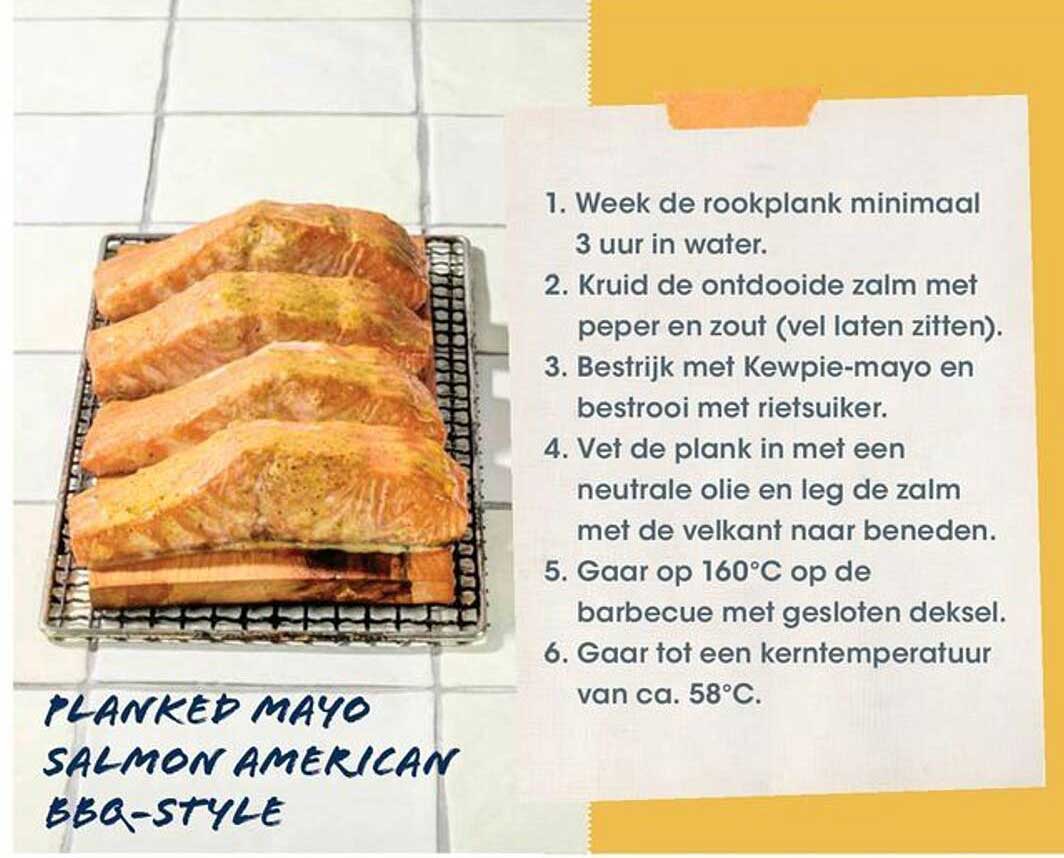 PLANKED MAYO SALMON AMERICAN BBQ-STYLE