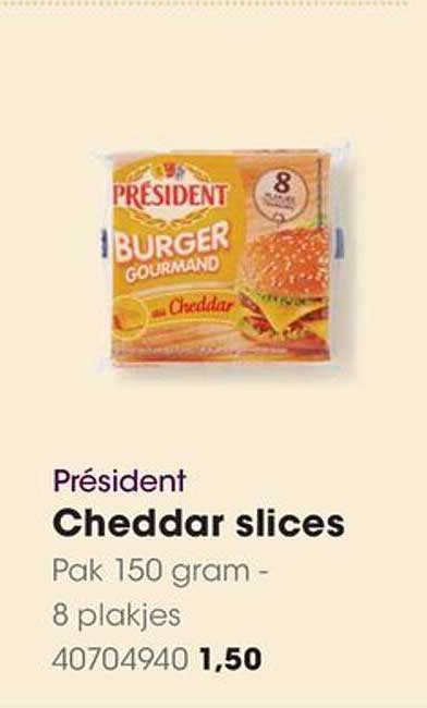 Président Cheddar slices