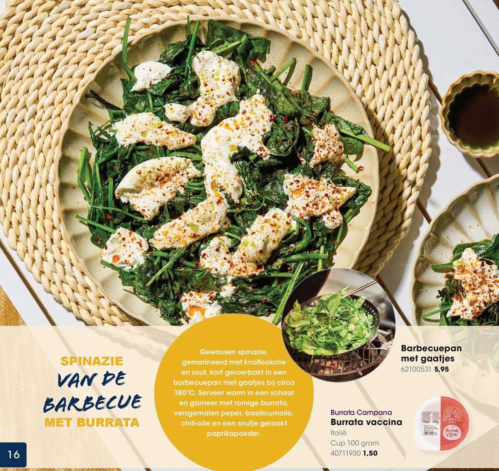 SPINAZIE VAN DE BARBECUE MET BURRATA