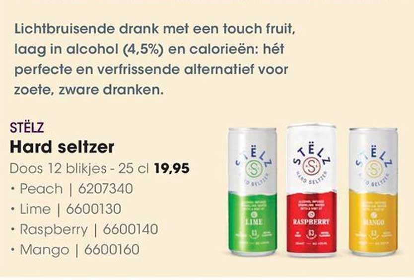 Stëlz Hard seltzer Doos 12 blikjes - 25 cl 19,95