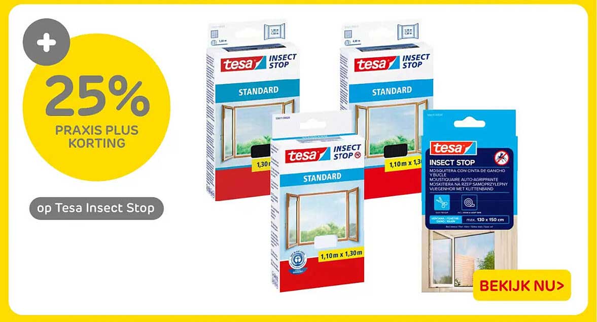 25% Praxis Plus korting op Tesa Insect Stop