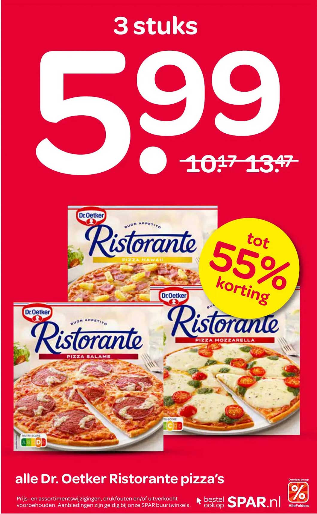 3 stuks alle Dr. Oetker Ristorante pizza’s tot 55% korting