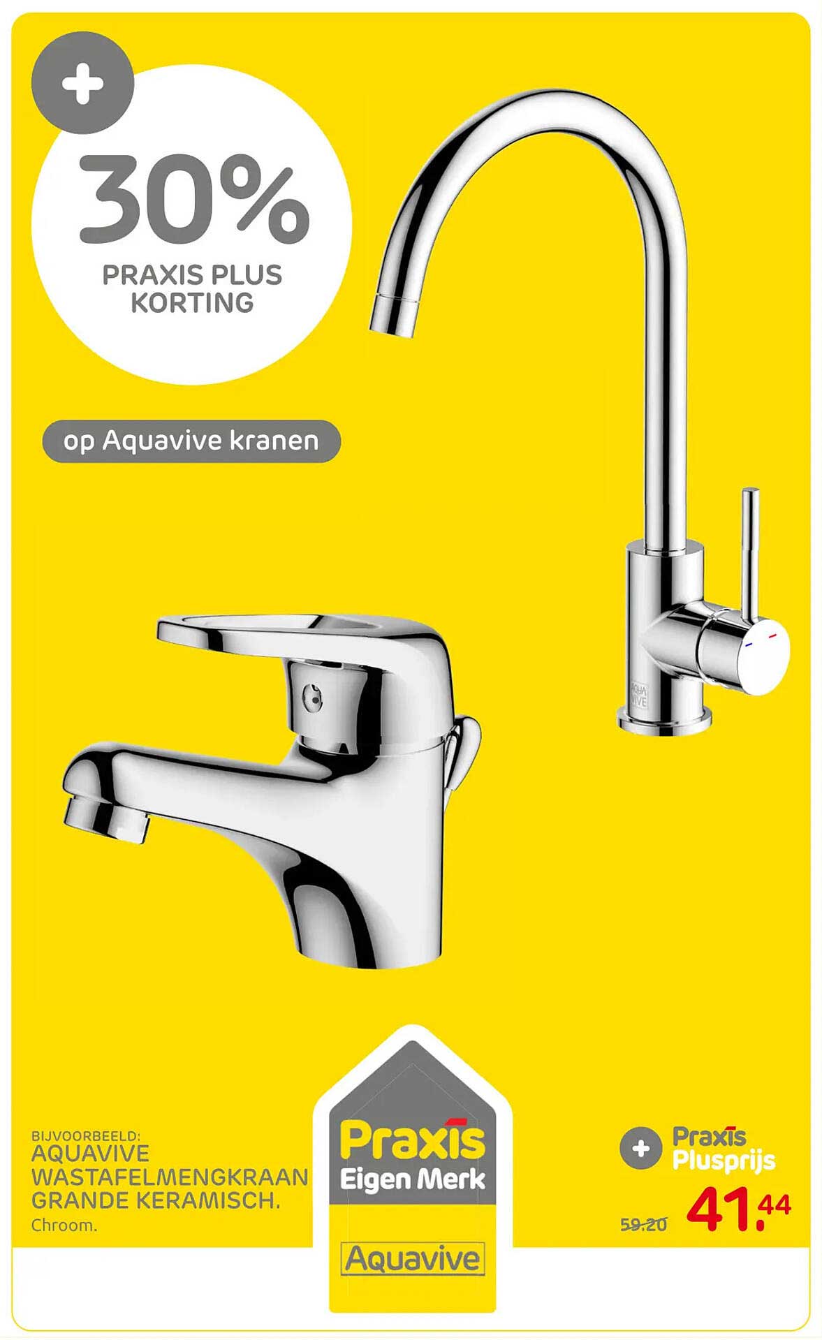 30% Praxis Plus korting op Aquavive kranen