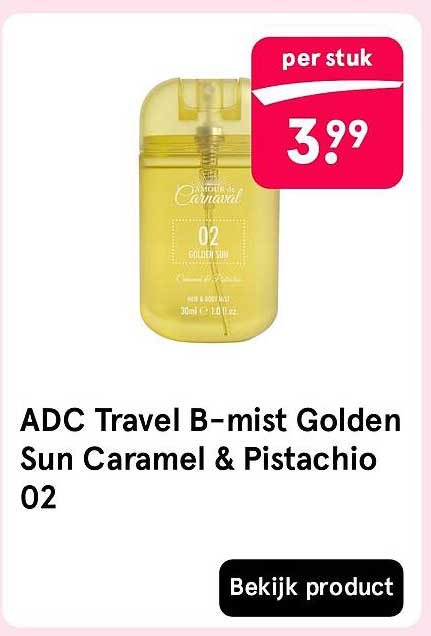 ADC Travel B-mist Golden Sun Caramel & Pistachio 02