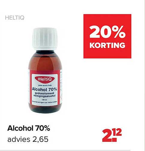 Alcohol 70% 20% korting