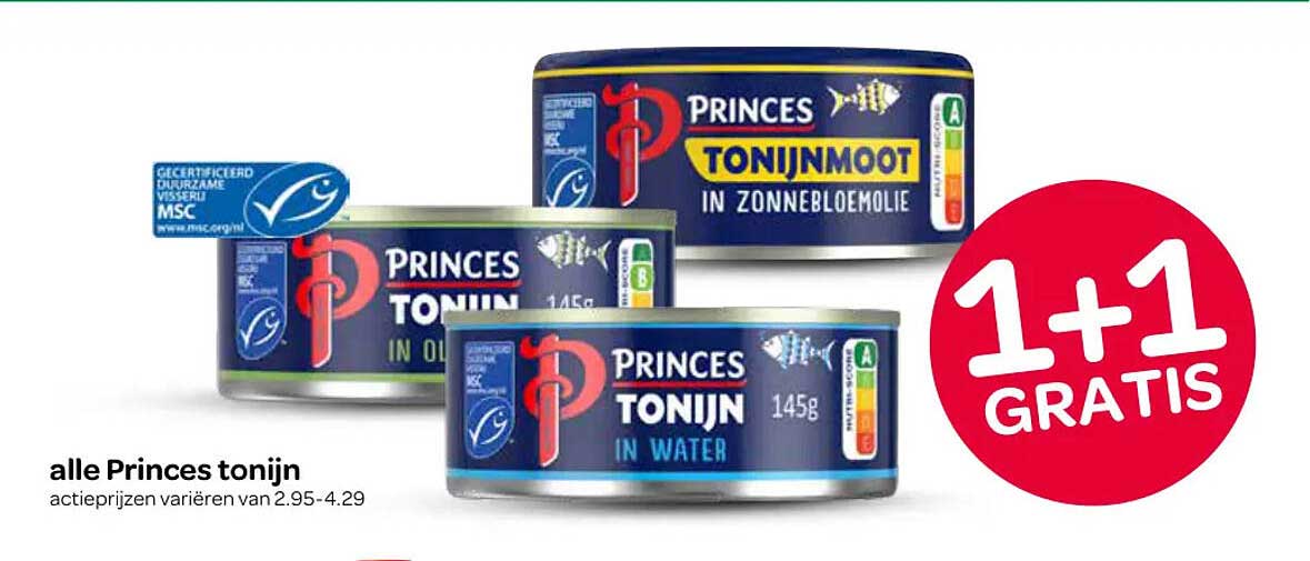alle Princes tonijn 1+1 gratis