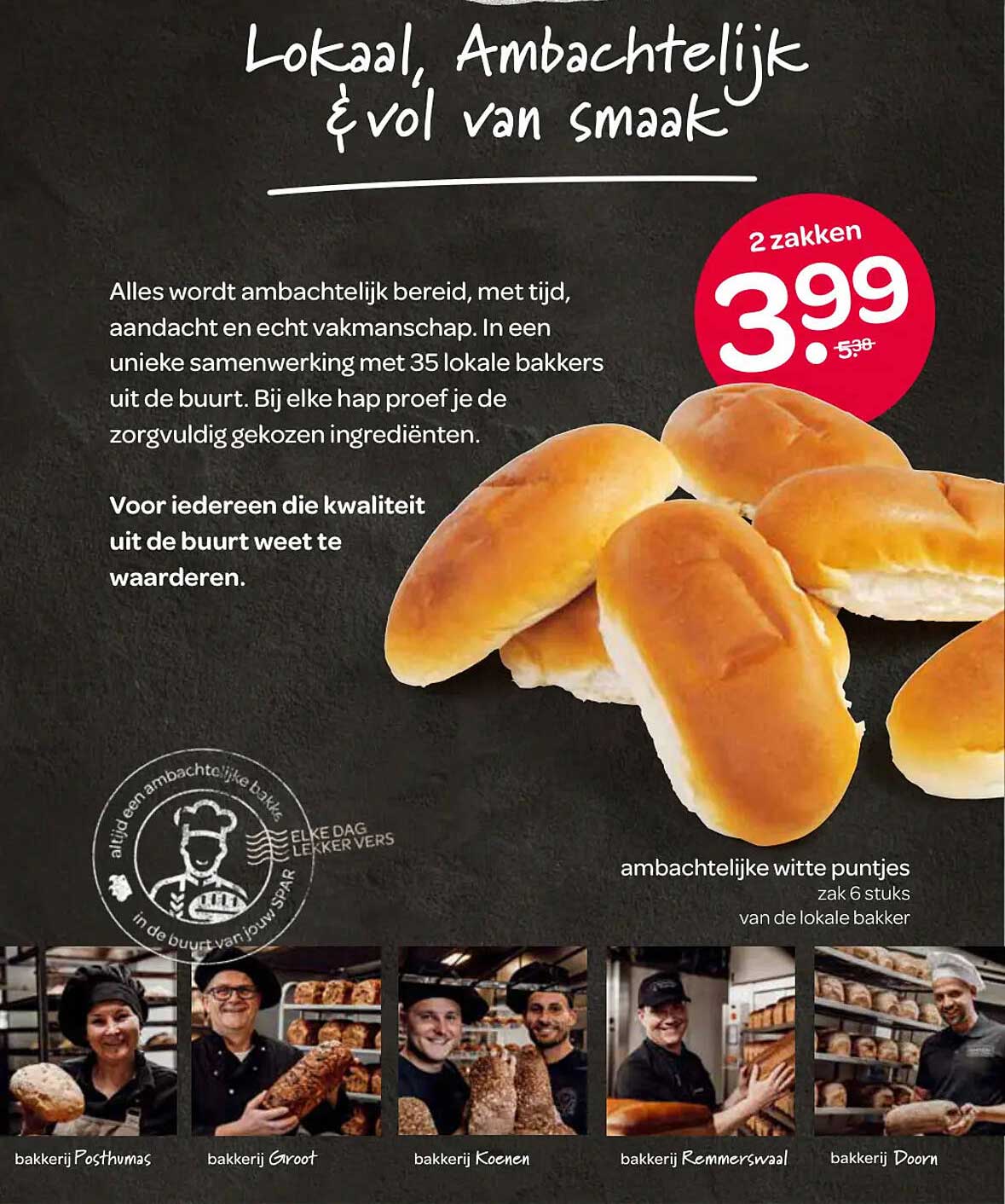 ambachtelijke witte puntjes zak 6 stuks