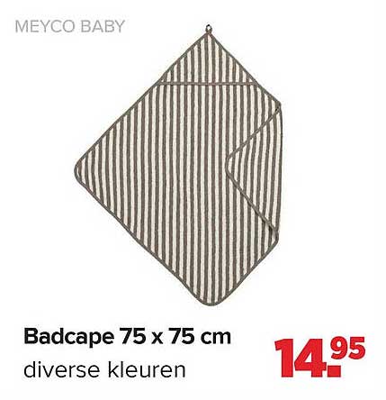 Badcape 75 x 75 cm diverse kleuren