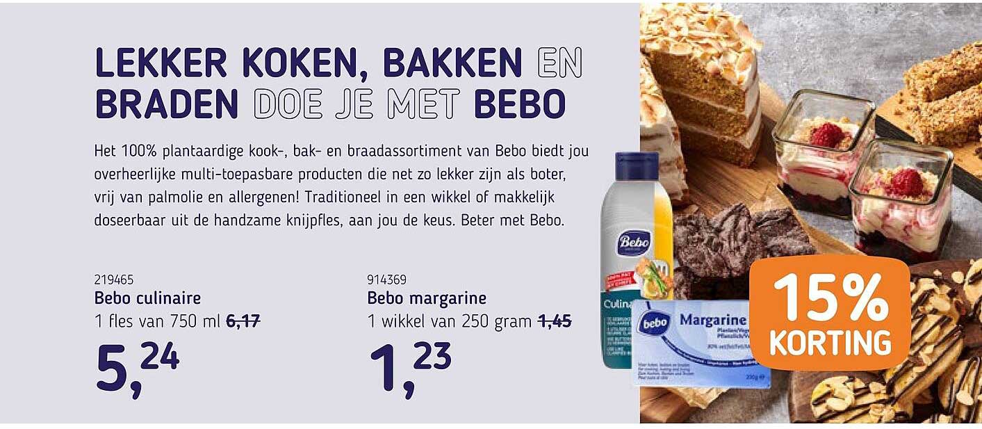 Bebo culinaire 15% KORTING