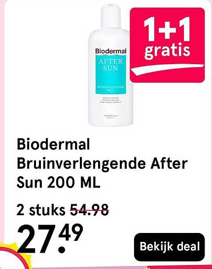 Biodermal Bruinverlengende After Sun 200 ML 1+1 gratis