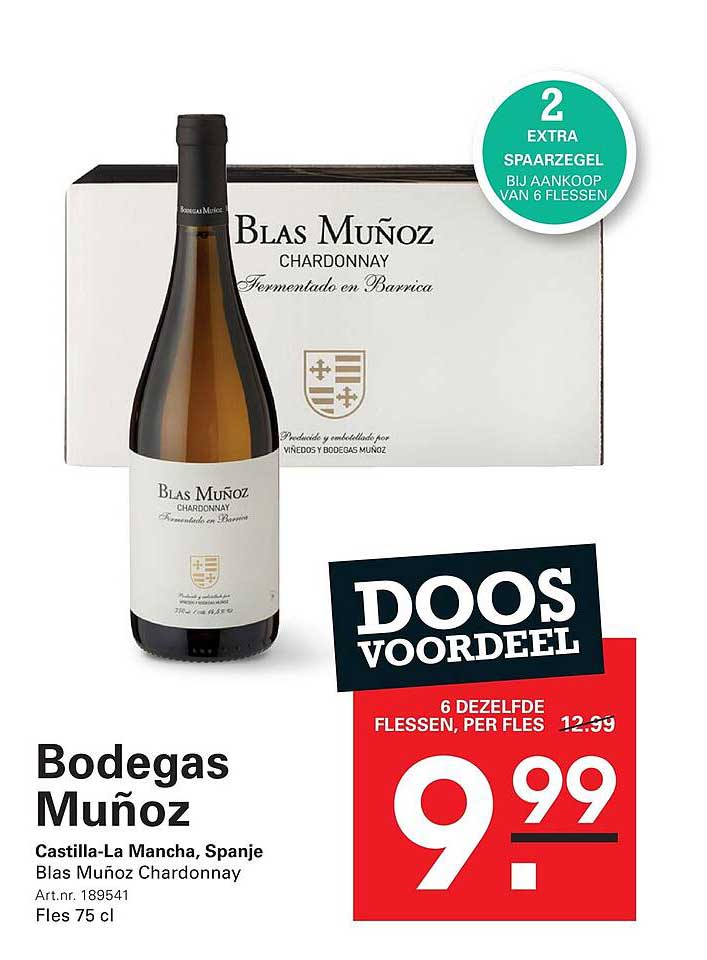 Blas Muñoz Chardonnay Doosvoordeel 6 dezelfde flessen, per fles