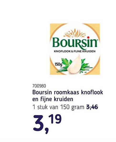 Boursin roomkaas knoflook en fijne kruiden