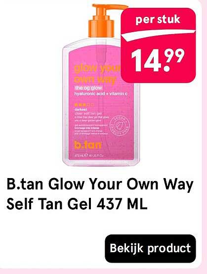 B.tan Glow Your Own Way Self Tan Gel 437 ML