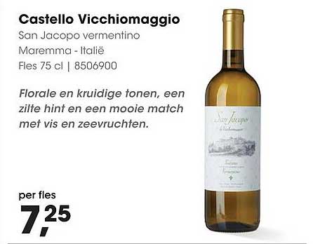 Castello Vicchiomaggio San Jacopo vermentino Maremma - Italië Fles 75 cl | 8506900